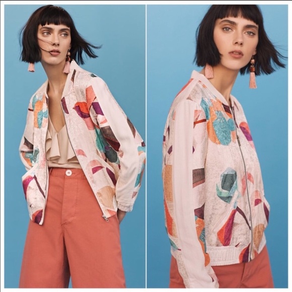 Anthropologie Jackets & Blazers - Anthropologie Elevenses Geo Bomber Jacket